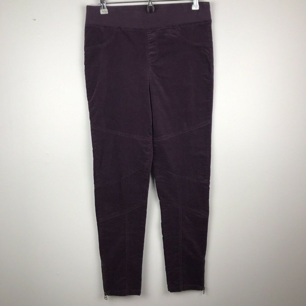 Soft Surroundings Patricia Pants Zip Ankle Pull On Moto Velveteen Size Small